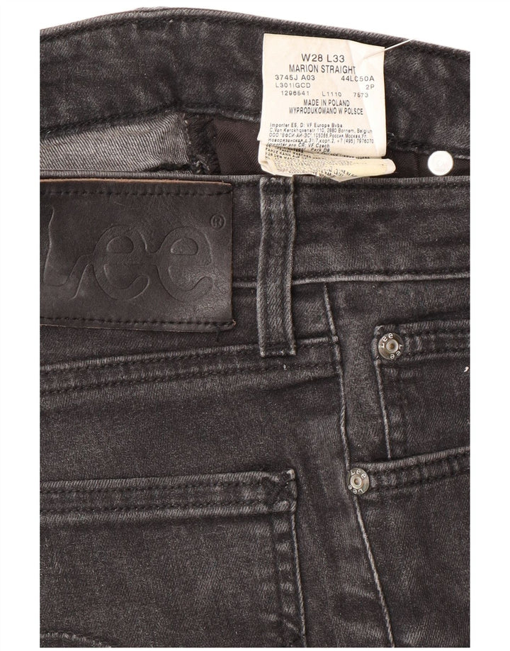 Lee Damen Marion Straight Jeans W28 L33 Graue Baumwolle