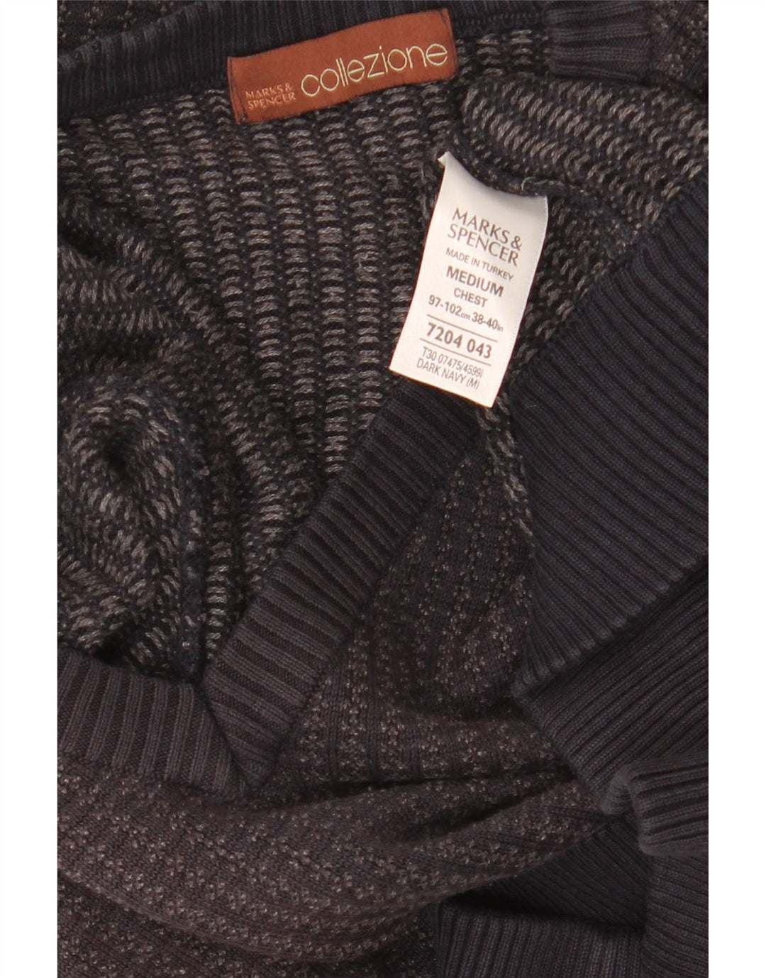 Marks & Spencer Herren-Pullover mit V-Ausschnitt, Mittelblau, Acryl