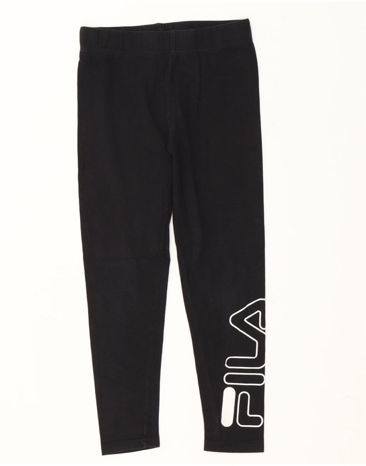 FILA Girls Graphic Leggings 9-10 Years  Black Vintage Fila and Second-Hand Fila from Messina Hembry 