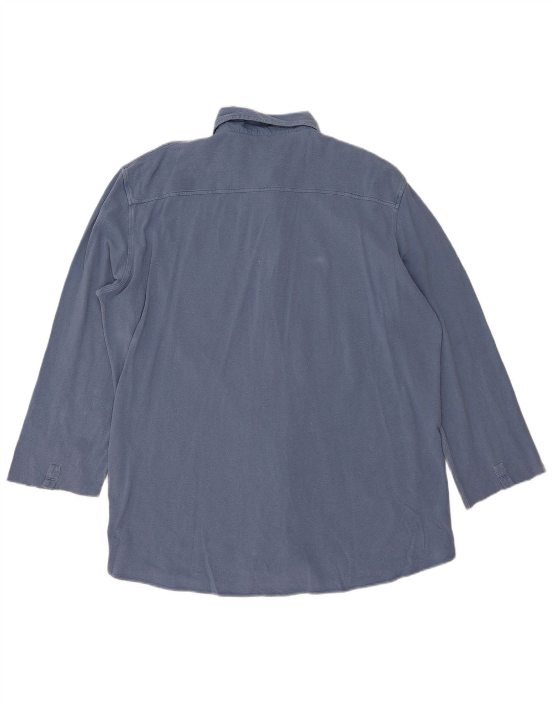 Fay Herren-Hemd mit 3/4-Ärmeln, 2XL, blaue Baumwolle