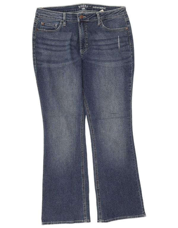 Lee Damen Riders Mid Rise Bootcut Jeans US 14 XL W34 L28 Blaue Baumwolle