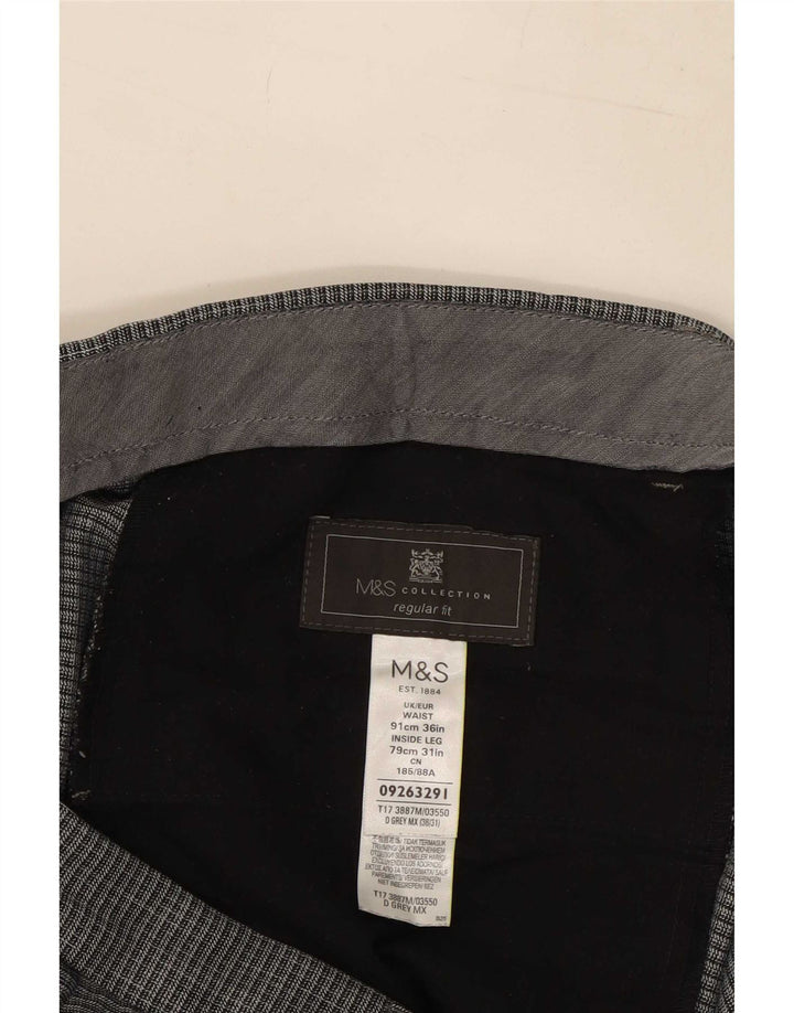 Marks & Spencer Herren-Anzughose in normaler Passform, W36 L31, grau, Polyester