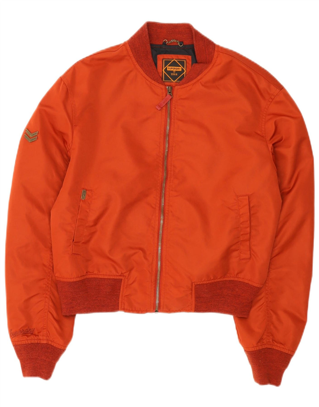 Superdry Damen Übergroße Bomberjacke UK 8 Small Rotes Nylon