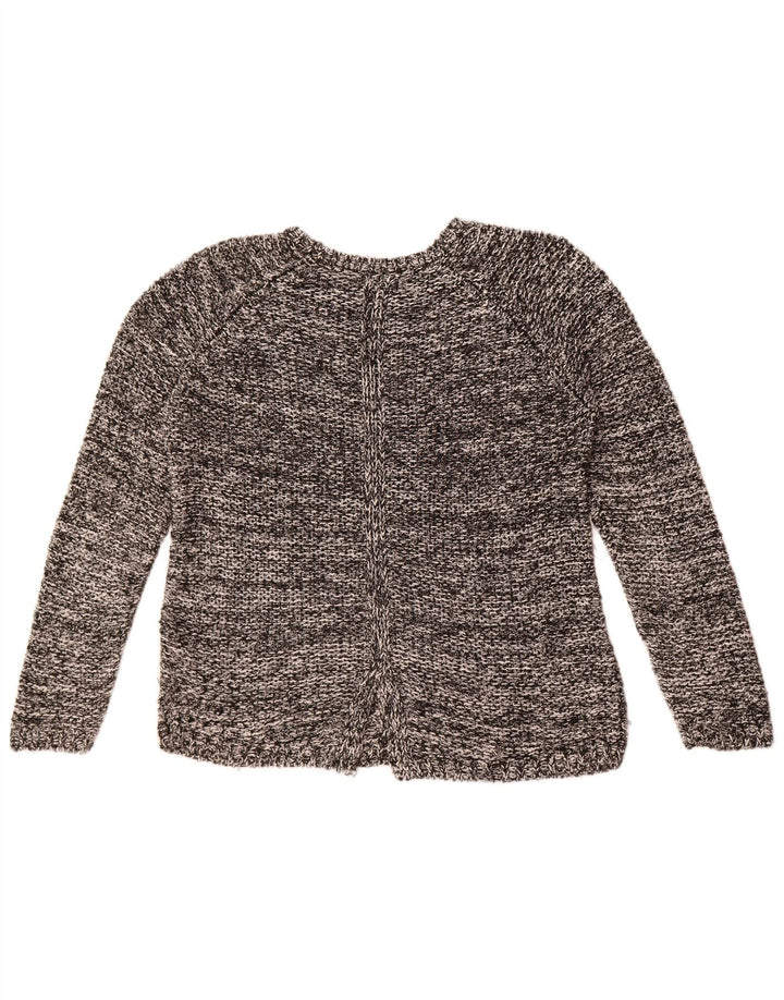 Massimo Dutti Damen-Pullover mit U-Boot-Ausschnitt, UK 14, Mittelgrau meliert