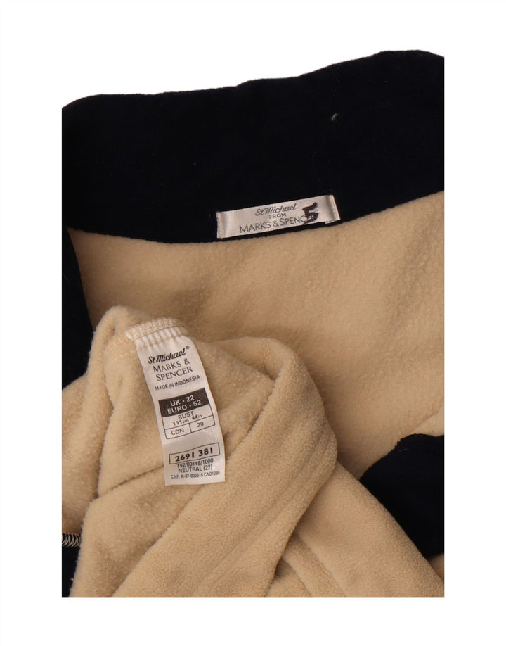 MARKS & SPENCER Womens Fleece Jacket UK 22 2XL Beige Polyester Vintage Marks & Spencer and Second-Hand Marks & Spencer from Messina Hembry 