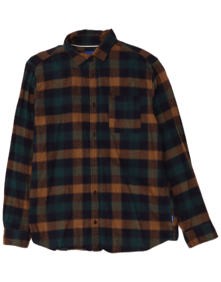 JACK & JONES Herren-Flanellhemd, groß, mehrfarbig, Gingham-Baumwolle