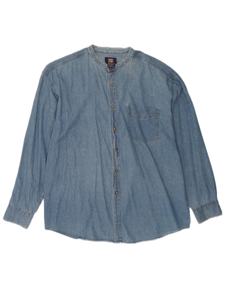 Faded Glory Herren-Jeanshemd XL aus blauer Baumwolle
