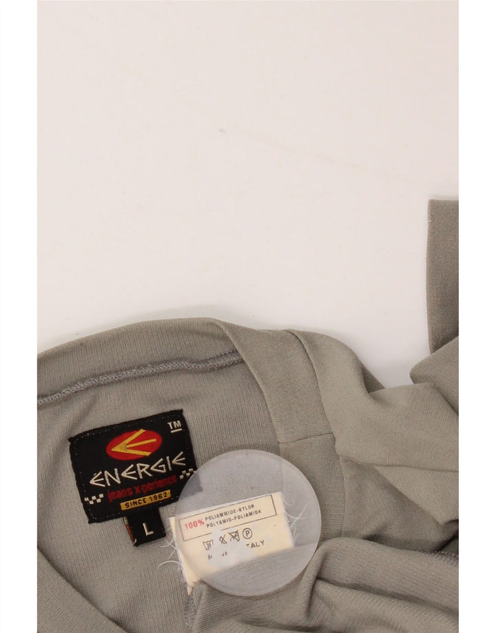 Energie Damen Top Langarm UK 14 Large Graues Nylon
