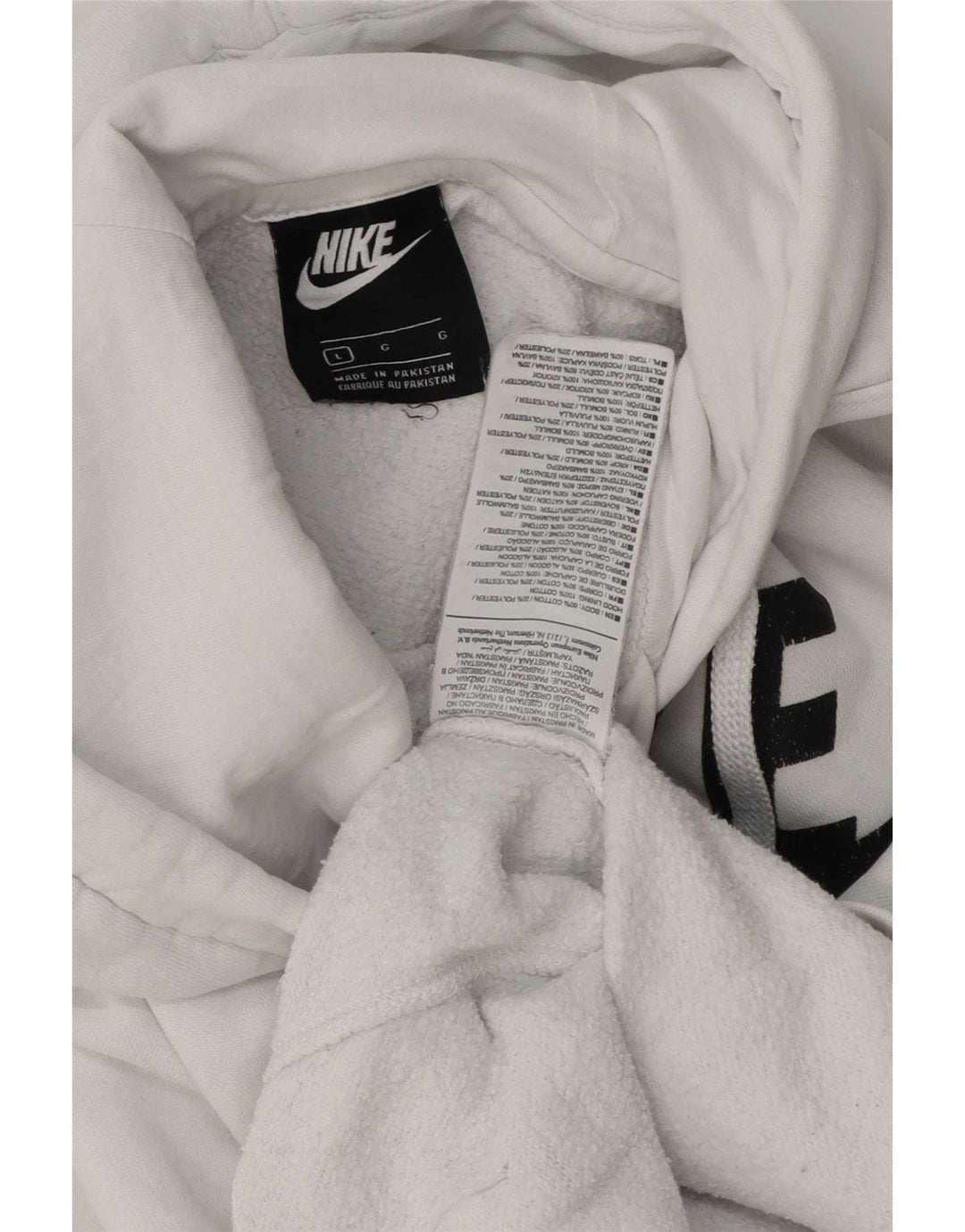 Nike Herren-Kapuzenpullover mit Grafik, groß, aus weißer Baumwolle