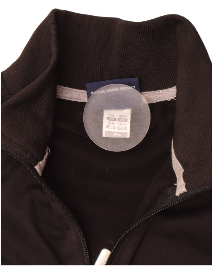 UMBRO Jungen-Trainingsanzug-Top-Jacke, 12–13 Jahre, XL, schwarzes Polyester