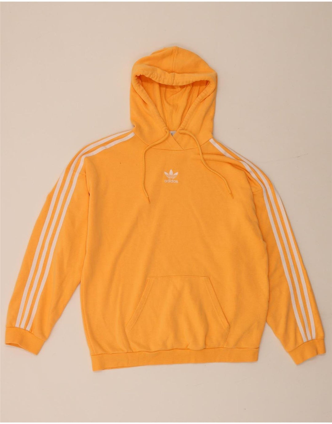 Adidas Damen Übergroßer Kapuzenpullover UK 12 Mittelorange Baumwolle