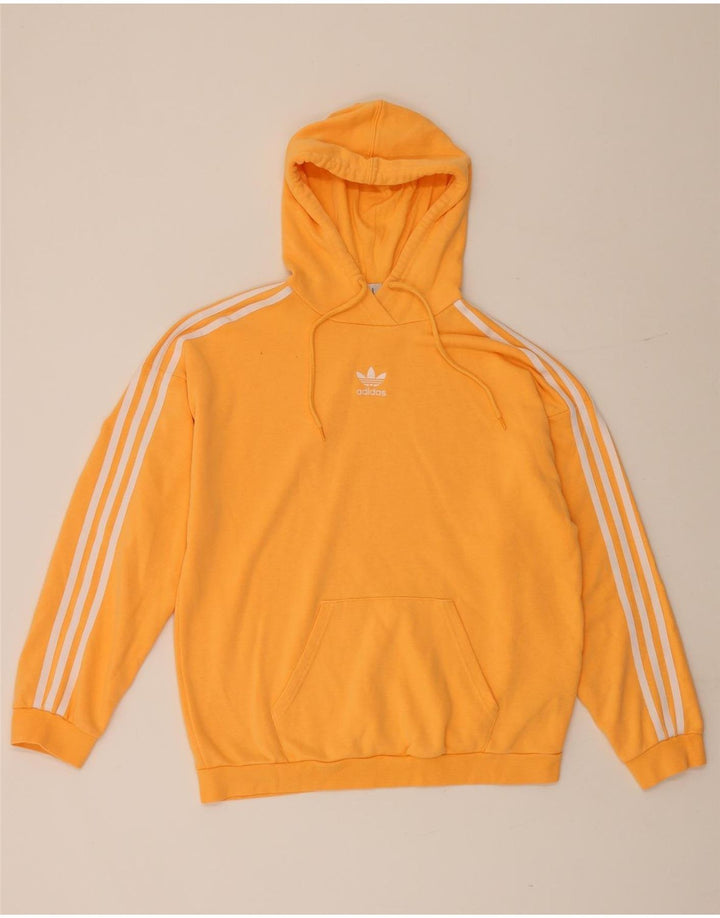 Adidas Damen Übergroßer Kapuzenpullover UK 12 Mittelorange Baumwolle
