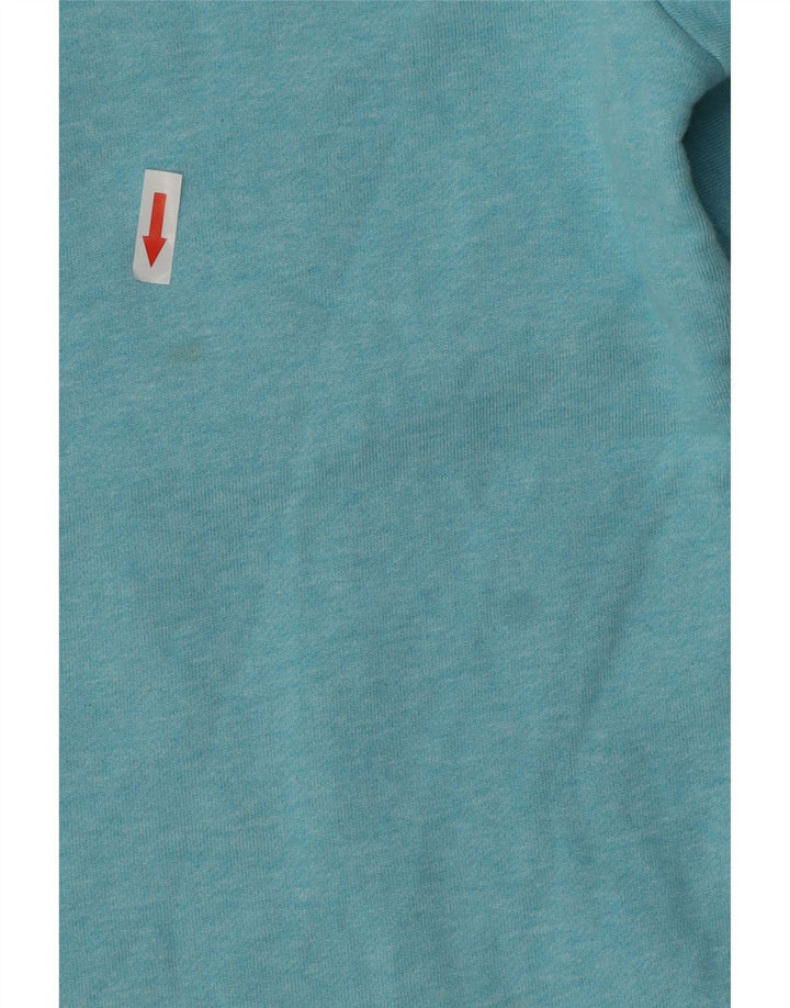 Crew Clothing Herren-Sweatshirt mit Reißverschluss am Hals, mittelblaue Baumwolle
