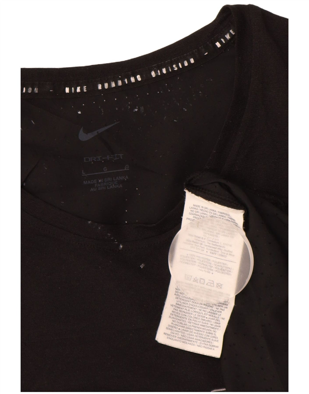 NIKE Herren Dri Fit Graphic T-Shirt Top Large Schwarz Polyester