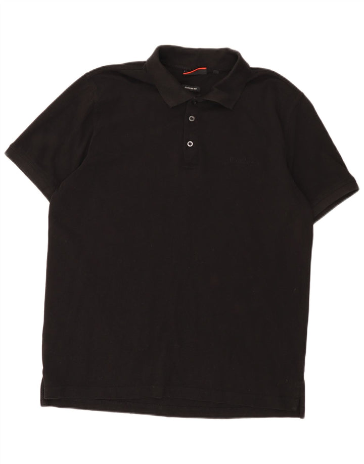 Pierre Cardin Herren-Poloshirt mit normaler Passform, große schwarze Baumwolle