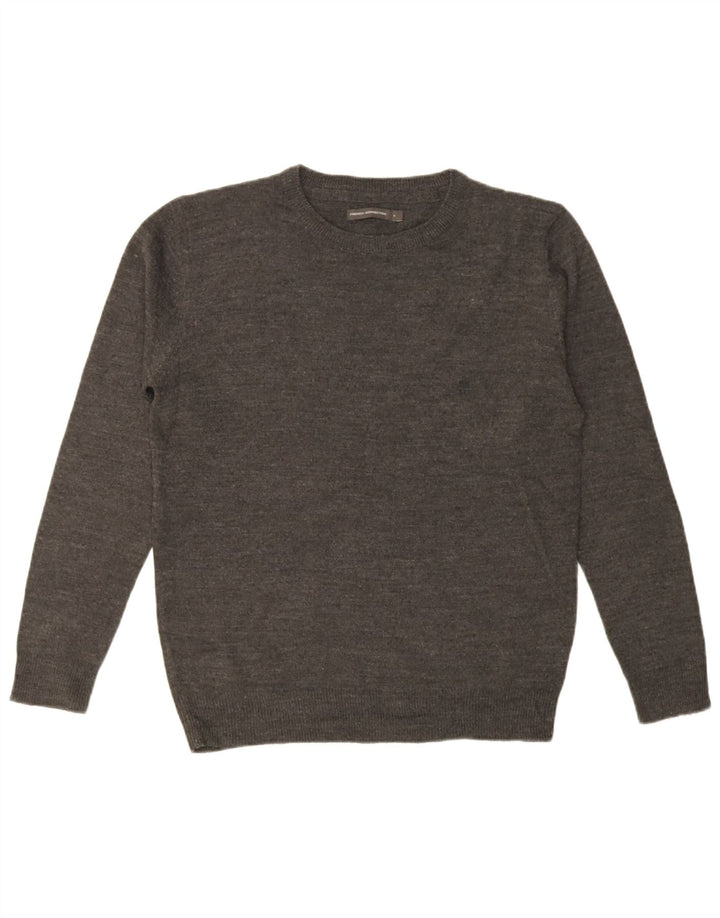 French Connection Herren-Pullover mit Rundhalsausschnitt, Größe L, Grau