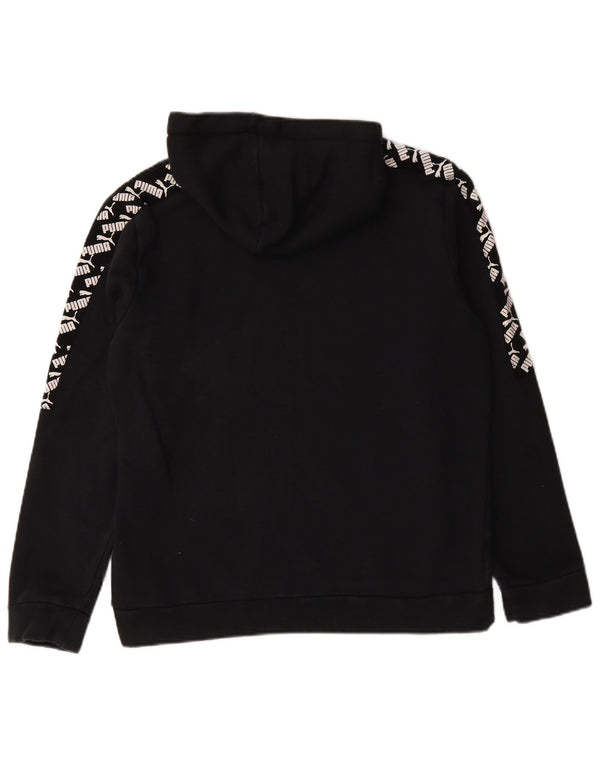 Puma Herren Grafik-Hoodie-Pullover aus mittelschwarzer Baumwolle