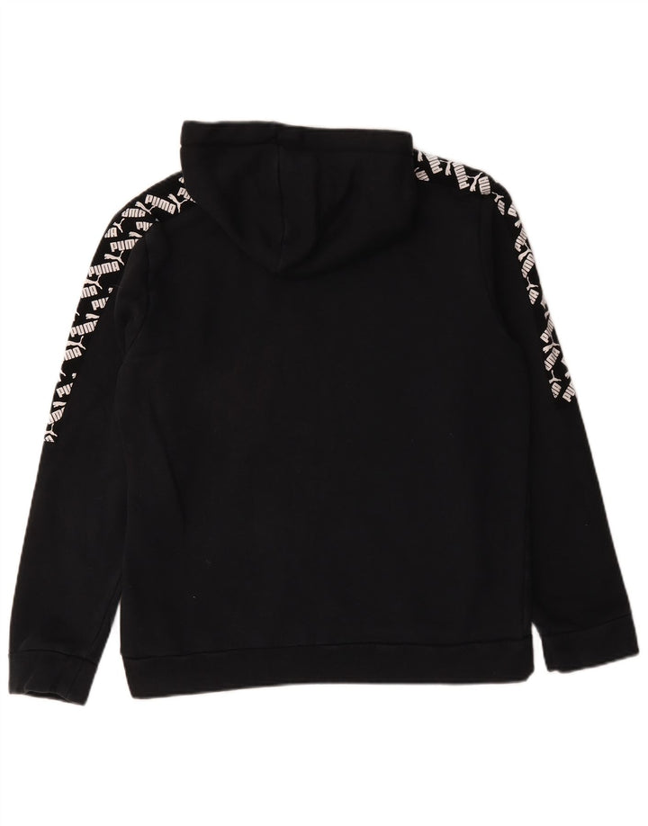 Puma Herren Grafik-Hoodie-Pullover aus mittelschwarzer Baumwolle