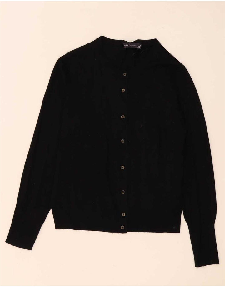 Marks & Spencer Damen-Cardigan-Pullover UK 14 Mittelschwarze Viskose