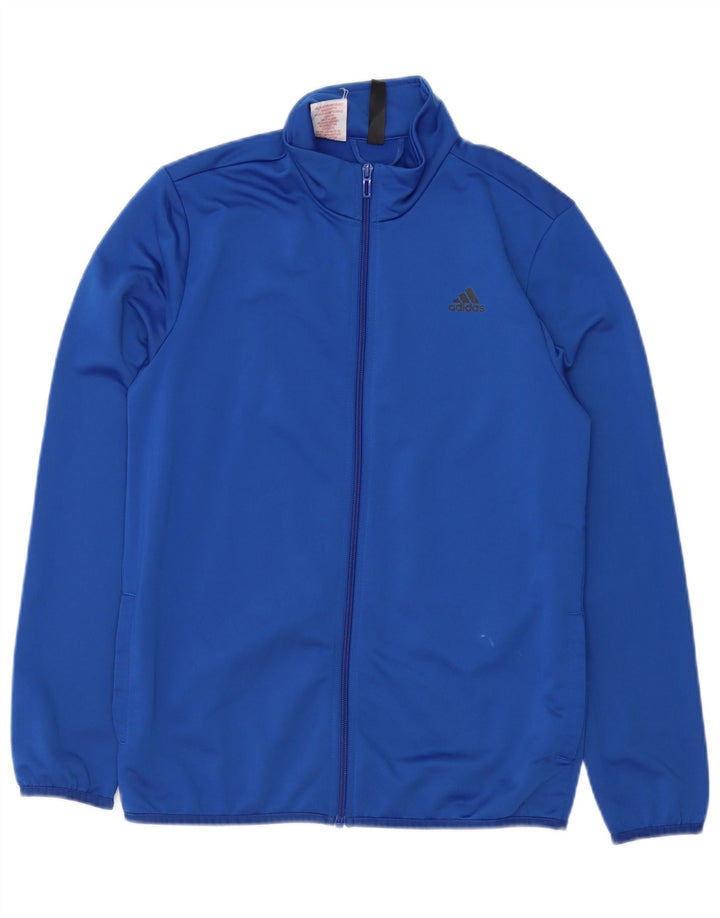Adidas Jungen Grafik-Trainingsanzug-Top-Jacke, 13–14 Jahre, blaues Polyester