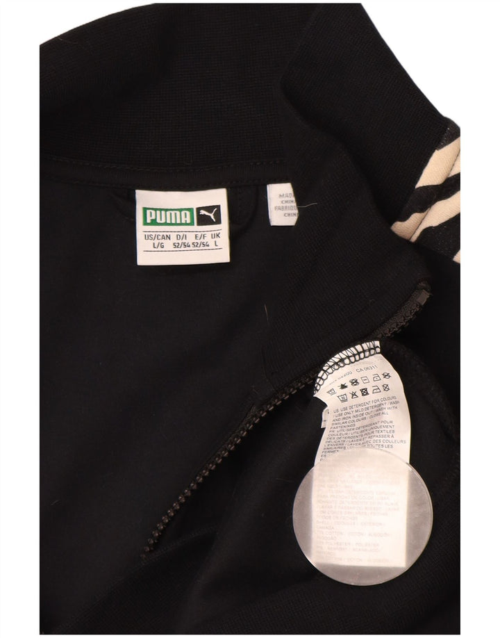 PUMA Herren Clyde Trainingsanzug Top Jacke Großes schwarzes Polyester mit Animal-Print