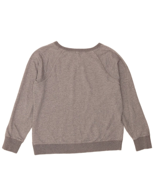 Calvin Klein Jeans Damen Grafik-Sweatshirt-Pullover UK 16 Große graue Baumwolle