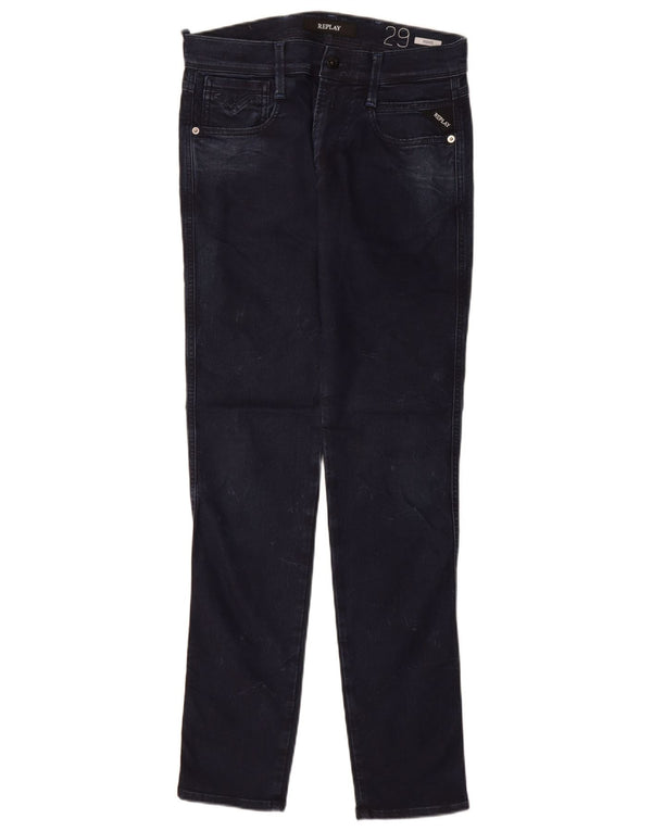 Replay Damen Anbass Slim Jeans W29 L33 Marineblau