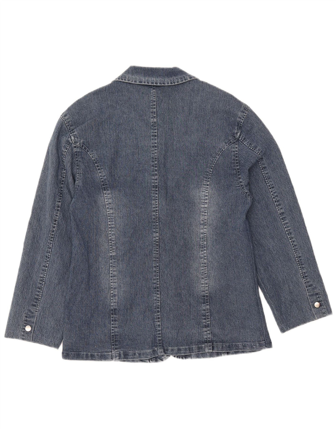 Vintage Damen 2-Knopf-Jeans-Blazer-Jacke IT 50 XL Blaue Baumwolle