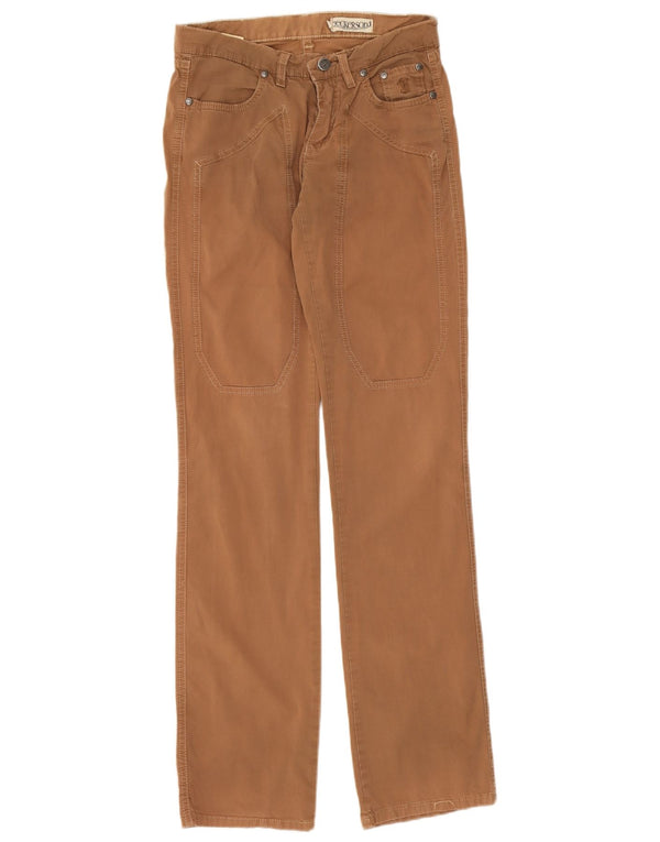 Jeckerson Damen Gerade Freizeithose W25 L32 Beige Baumwolle