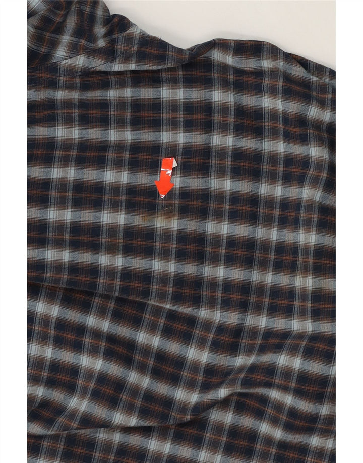 COLUMBIA Mens Shirt 2XL Navy Blue Check Cotton Vintage Columbia and Second-Hand Columbia from Messina Hembry 