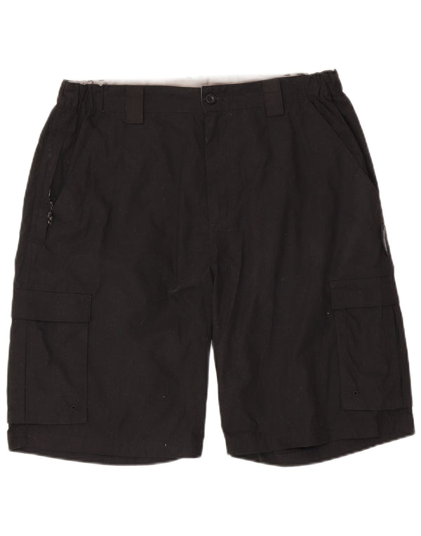 MOUNTAIN WAREHOUSE Mens Cargo Shorts W34 Large  Black Cotton