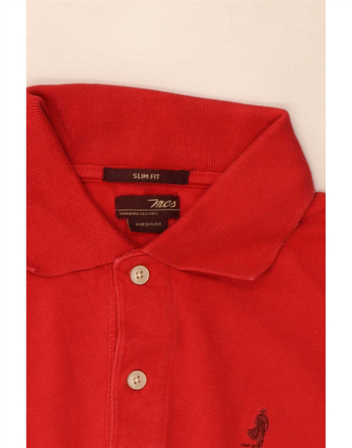 Marlboro Classics Slim-Fit-Poloshirt für Herren in Mittelrot