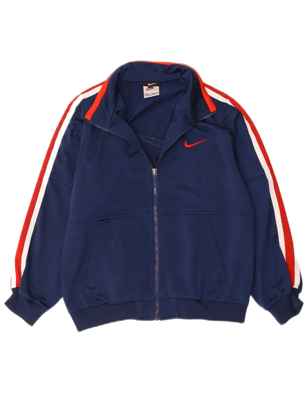 Nike Jungen-Trainingsanzug-Top-Jacke, 10–11 Jahre, mittleres Marineblau, Farbblock