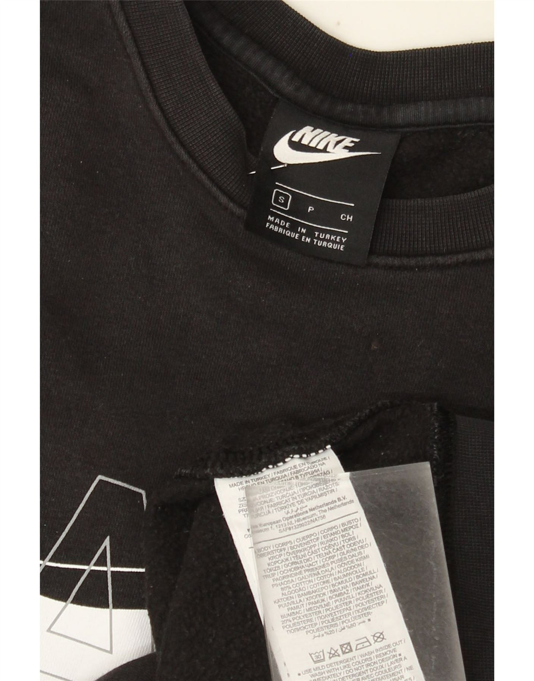 Nike Herren-Sweatshirt mit Grafik, Größe S, Schwarz, Baumwolle
