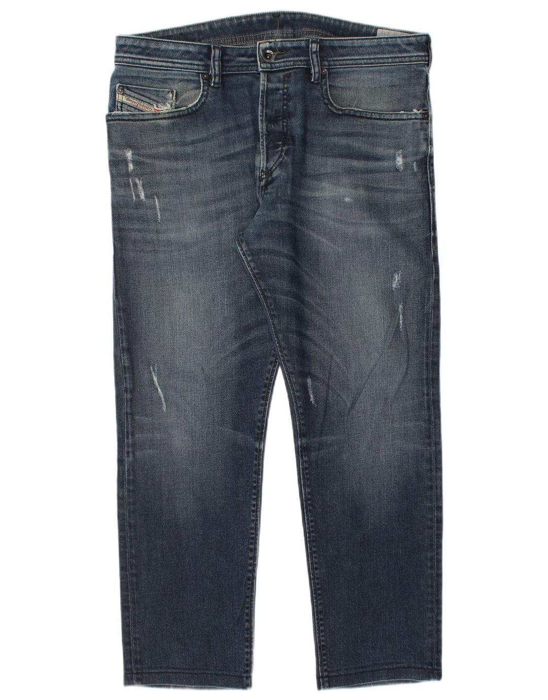 Diesel Herren Distressed Straight Jeans W33 L27 Blau