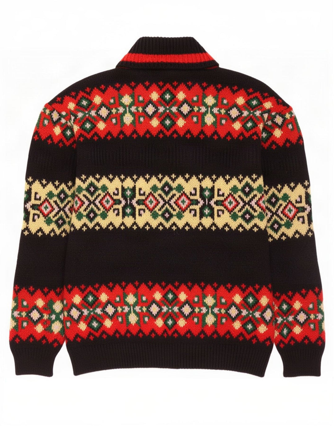 Foxhound Rollkragenpullover für Herren, Größe L, Schwarz, Fair Isle