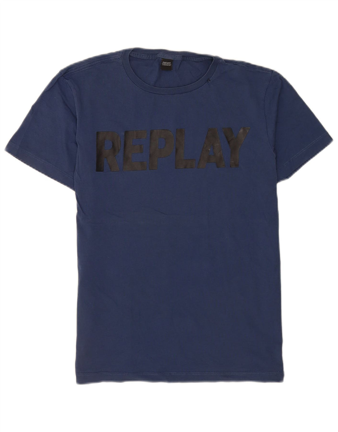 Replay Herren-T-Shirt mit normaler Grafik, mittleres Marineblau