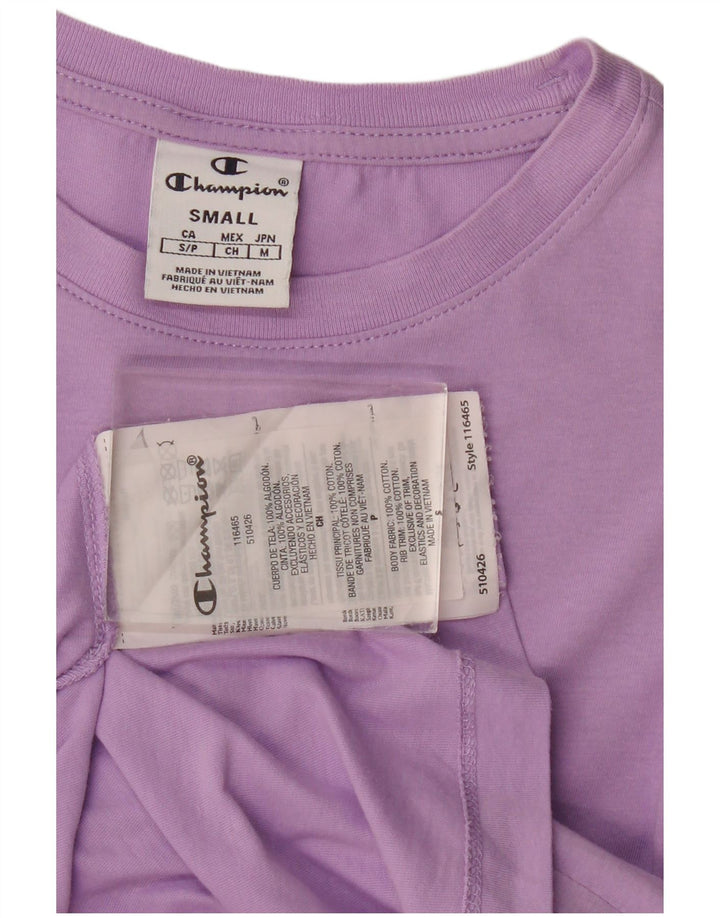 CHAMPION Damen T-Shirt Top UK 10 Small Lila Baumwolle