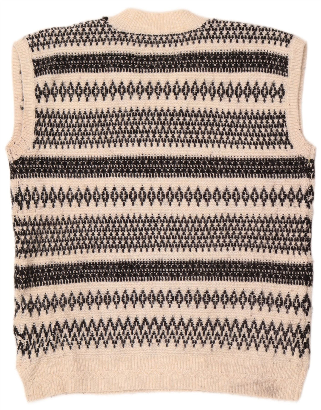 Marks & Spencer Damen Weste Tank Top UK 14 Medium Off White Fair Isle