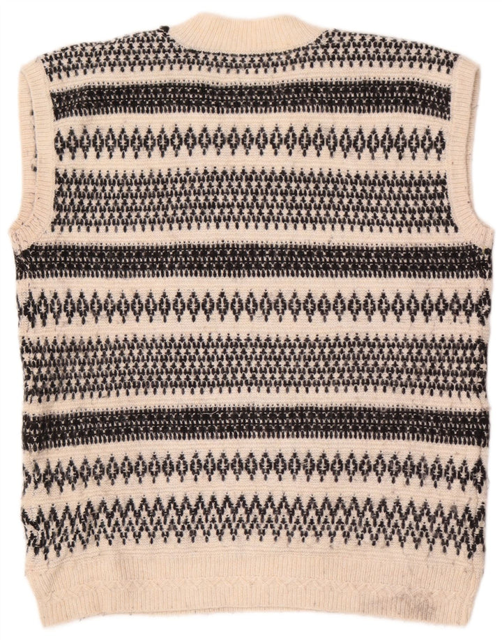 Marks & Spencer Damen Weste Tank Top UK 14 Medium Off White Fair Isle