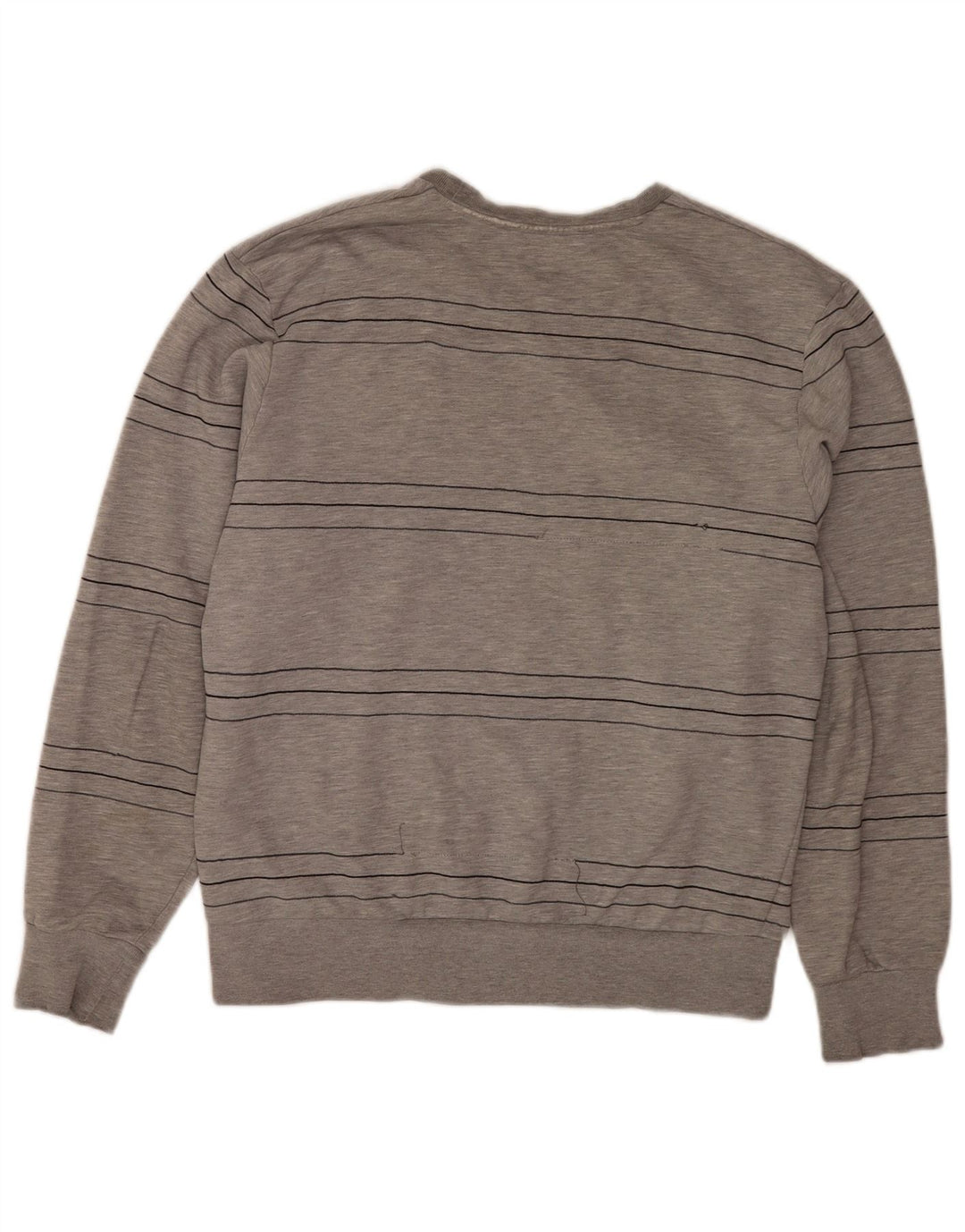 Adidas Herren-Sweatshirt, Pullover, groß, grau gestreift, Baumwolle