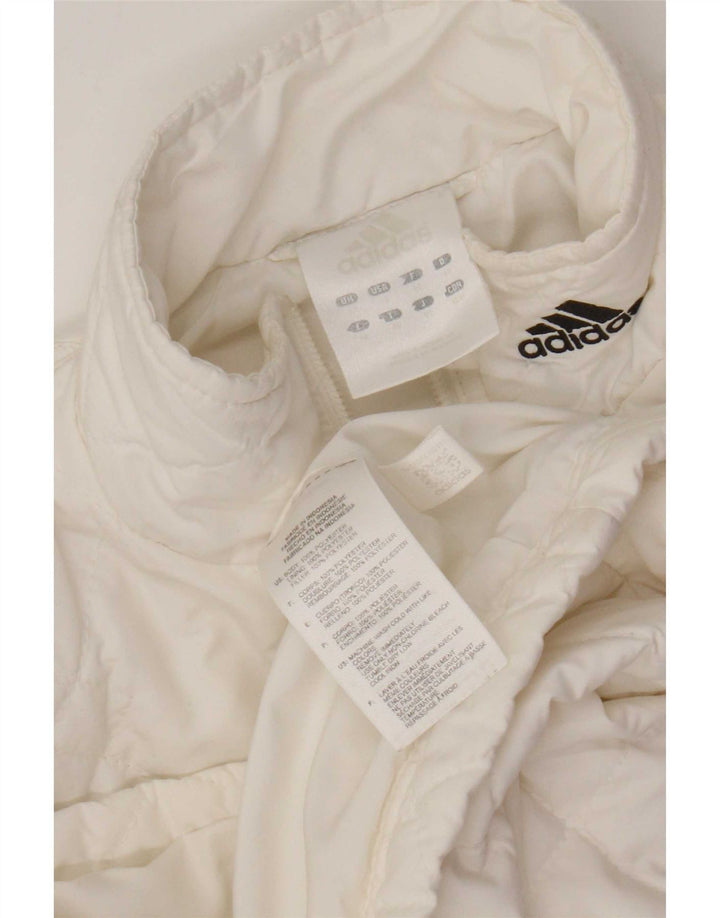 Adidas Damen Steppjacke UK 14 Mittelweißes Polyester