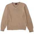 Kappa Herren-Pullover mit V-Ausschnitt aus mittelbeiger Baumwolle