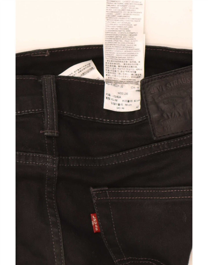 Levi's Herren 522 Slim Tapered Jeans W32 L30 Schwarze Baumwolle