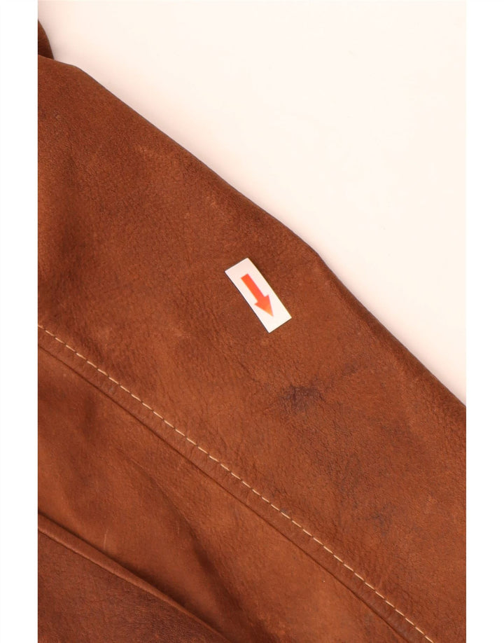 David Moore Herren Lederjacke IT 50 großes braunes Leder