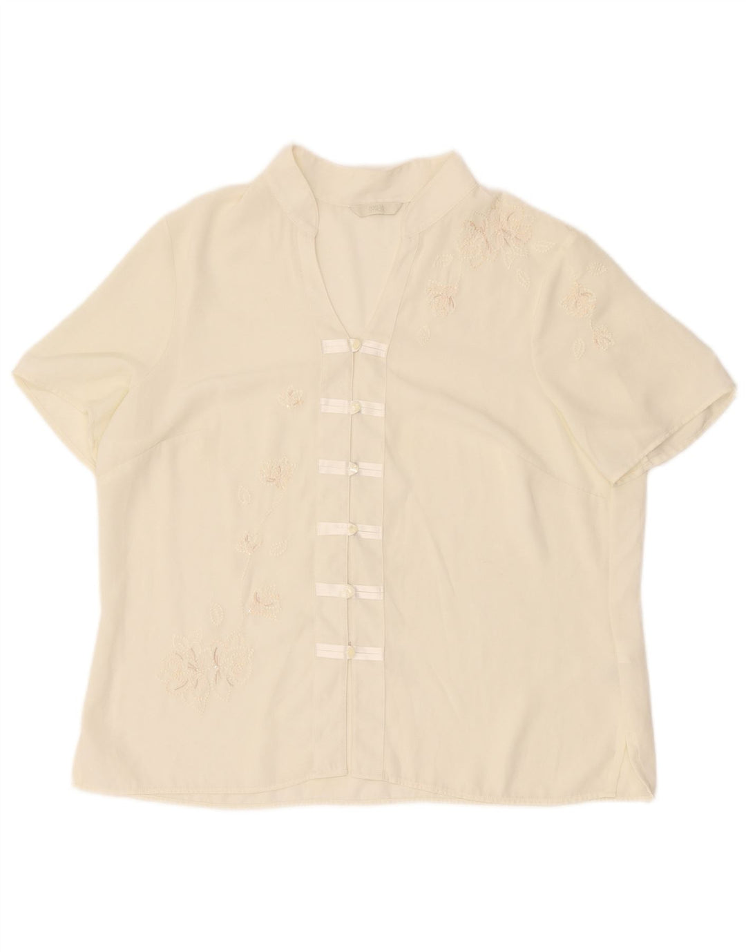 Marks & Spencer Damen-Blusenoberteil, UK-Größe 46, Größe L, gebrochenes Weiß, Blumenmuster, Polyester