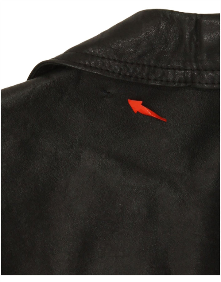 VINTAGE Herren Lederjacke UK 38 Medium Schwarz