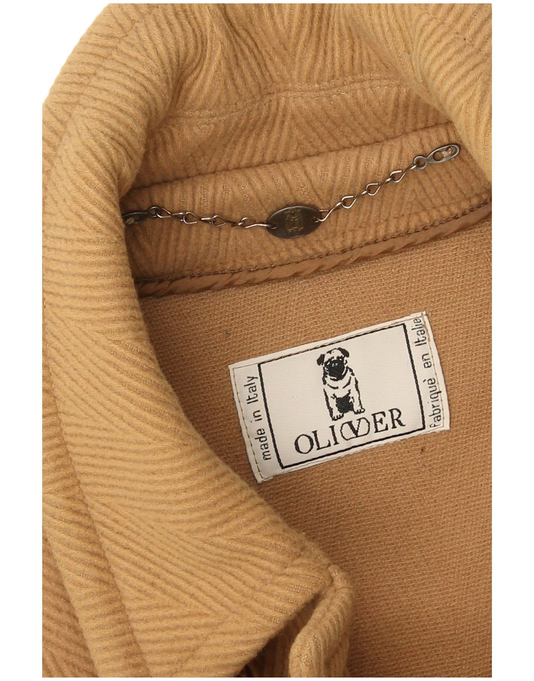 Oliver By Valentino Herren Loose Fit Duffle Jacket IT 48 Medium Beige Chevron