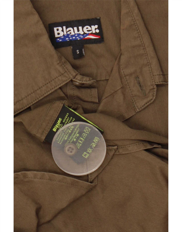 Blauer Herren-Kurzarmshirt mit Grafik, Größe S, Khaki, Baumwolle