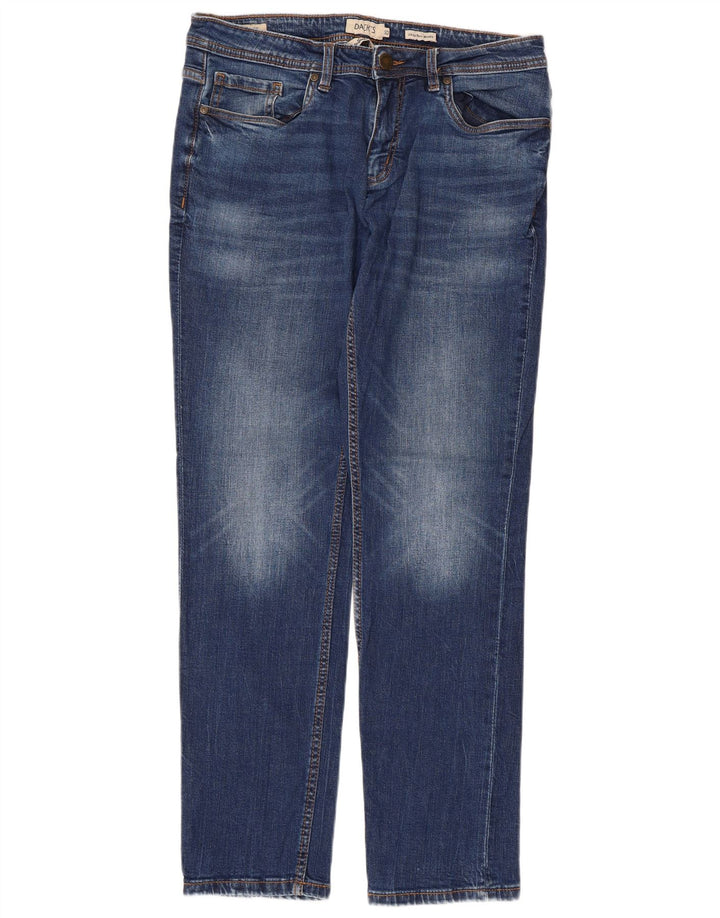 Dack's Herren Slim Jeans IT 50 Large W32 L30 Blaue Baumwolle